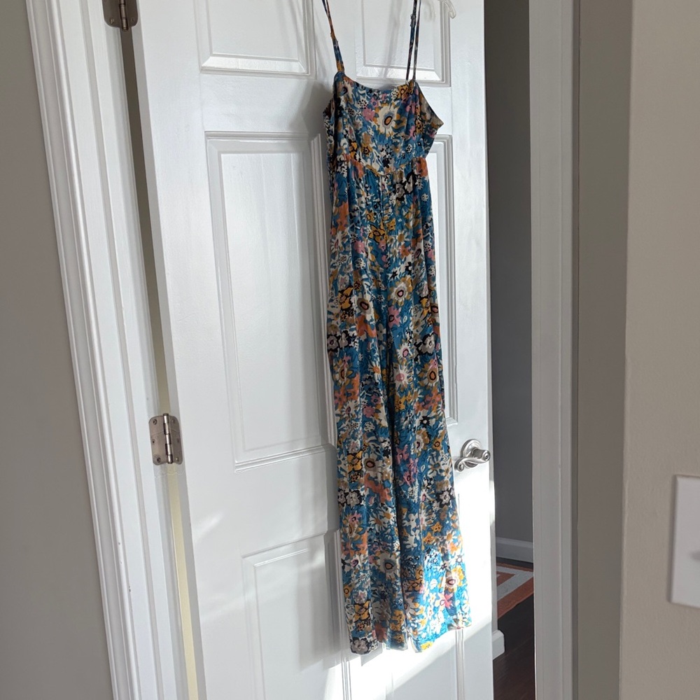 NATURAL LIFE Floral Jumpsuit in Blue and Yellow